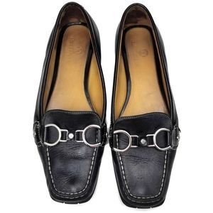 Cole Haan Black Leather Driving Mocs Shoes 6B